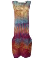 Issey Miyake 'prism' Pattern Maxi Dress, Women's, Size: 2, Red, Polyester