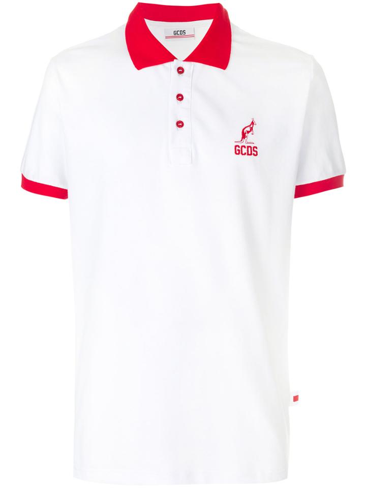 Gcds Contrast Collar Polo Shirt - White