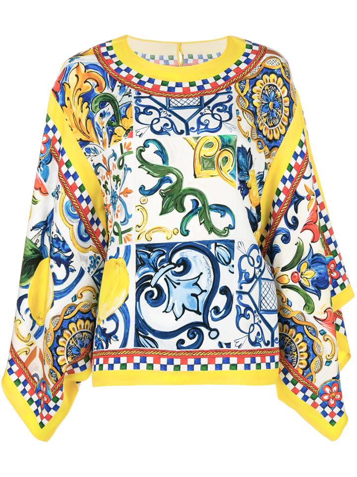 Dolce & Gabbana Majolica Printed Blouse - Yellow & Orange