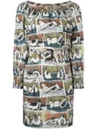 Burberry Printed Shift Dress, Women's, Size: 12, Cotton/spandex/elastane