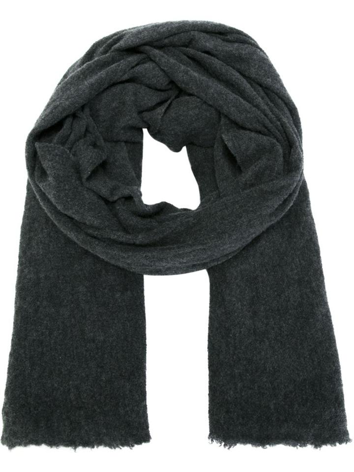 Poème Bohémien Frayed Edge Scarf, Men's, Grey, Cashmere