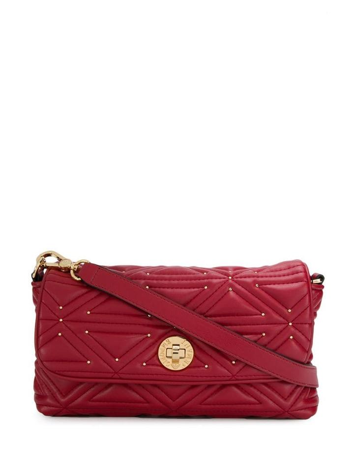 Emporio Armani Logo Quilted Shoulder Bag - Red