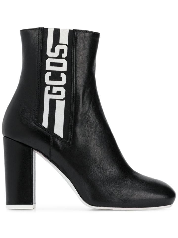 Gcds Stripe Ankle Boots - Black
