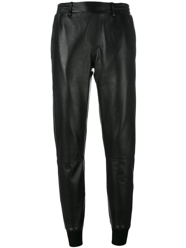 Manokhi Slim-fit Trousers, Women's, Size: 36, Black, Lamb Skin