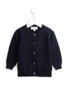Cashmirino - Round Neck Cardigan - Kids - Cashmere - 12 Mth, Toddler Girl's, Blue