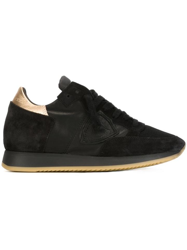 Philippe Model Metallic Detail Sneakers, Women's, Size: 41, Black, Leather/rubber/cotton