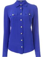 Balmain Classic Shirt, Women's, Size: 38, Blue, Silk