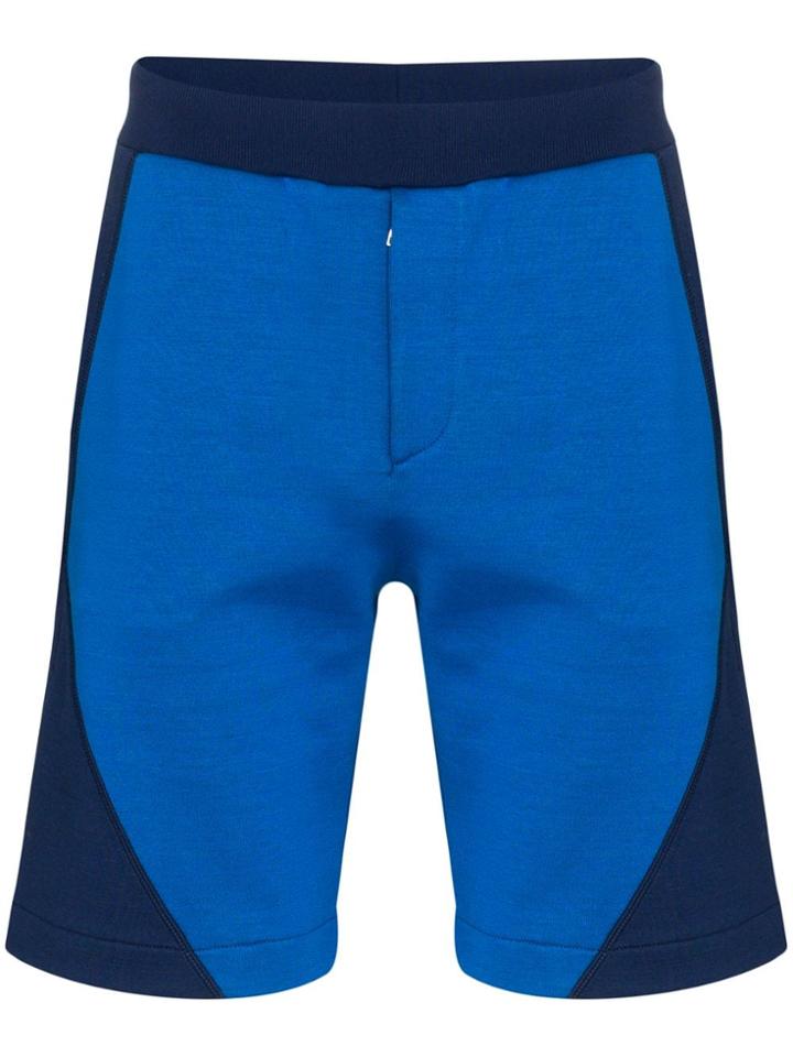 Alexander Mcqueen Panelled Logo Print Track Shorts - Blue