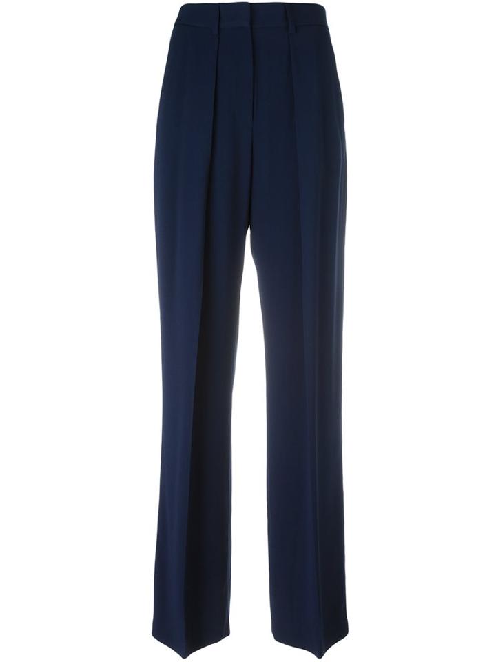Msgm Wide Leg Trousers, Women's, Size: 44, Blue, Polyester/acetate/viscose
