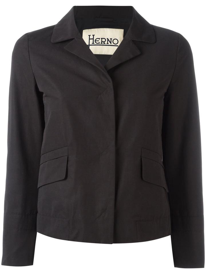 Herno Tailored Jacket, Women's, Size: 48, Black, Cotton/polyethylene/polyester/acetate