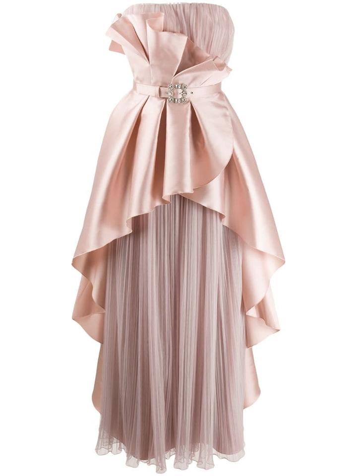 Alberta Ferretti Ruffled Bustier Dress - Pink