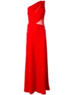 Alberta Ferretti Asymmetric Gown Dress, Women's, Size: 40, Red, Acetate/rayon/silk