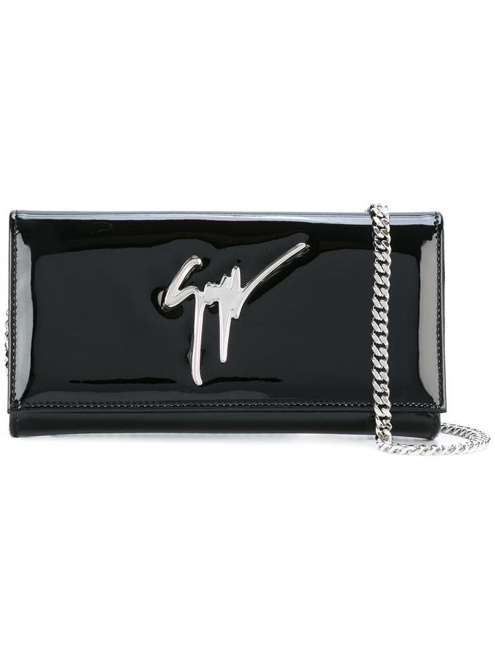 Giuseppe Zanotti Design Chain Strap Clutch, Women's, Black, Leather/metal (other)
