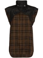 Delada Panelled Check Hybrid Shirt - Brown