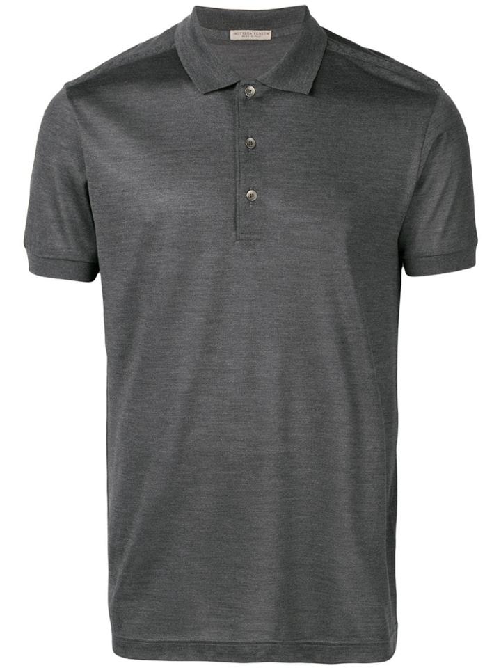 Bottega Veneta Short-sleeve Fitted Polo Top - Grey