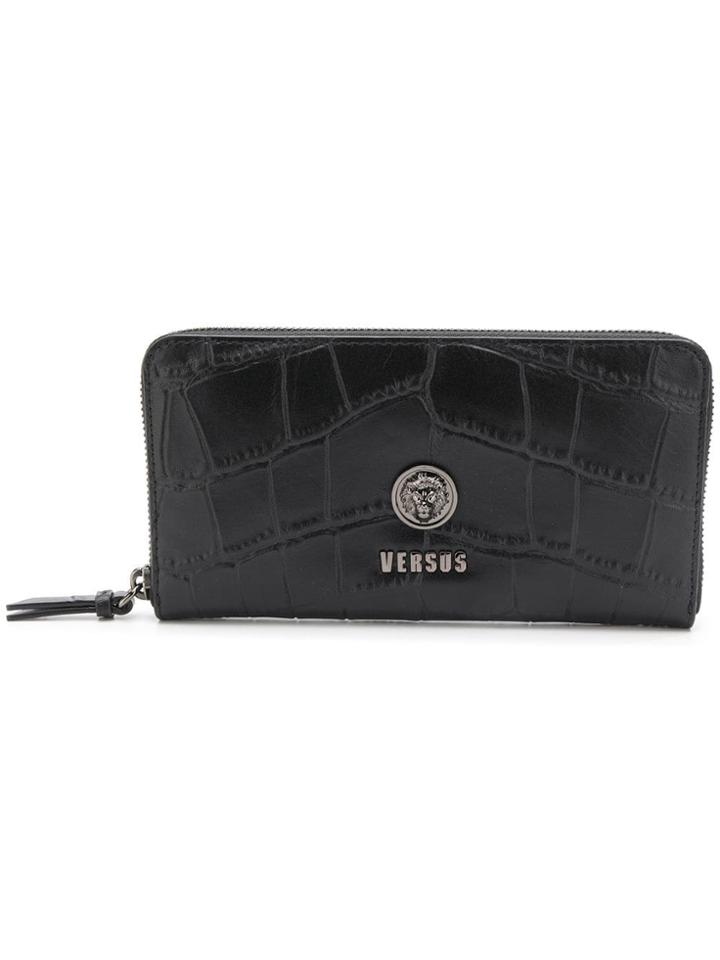Versus Croco Embossed Wallet - Black