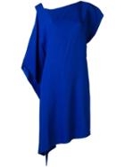 Alberta Ferretti Asymmetric Gathered Dress, Women's, Size: 40, Blue, Acetate/rayon