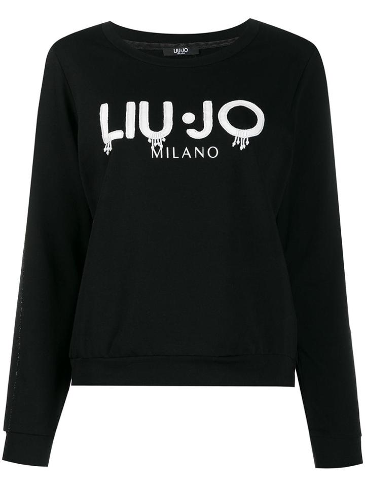 Liu Jo Embellished Logo Sweatshirt - Black