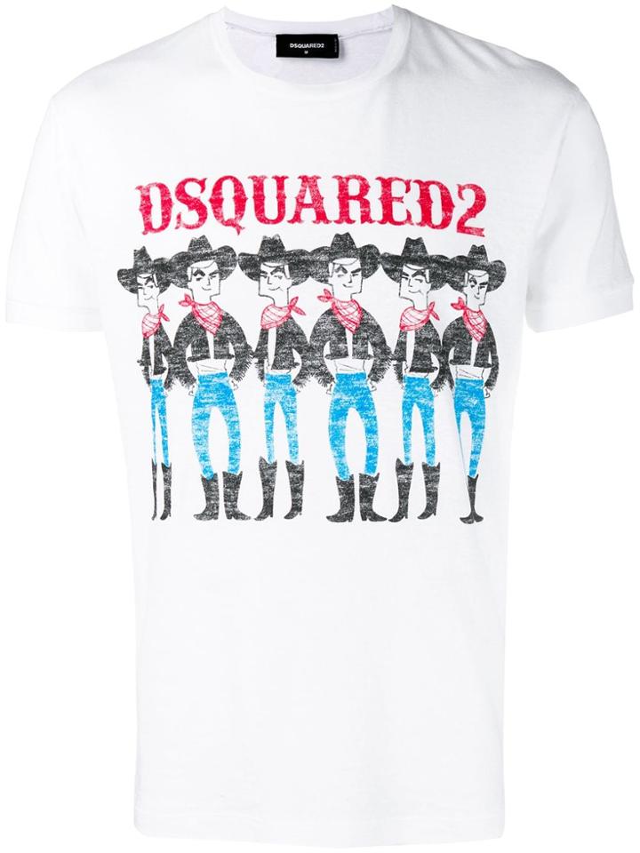 Dsquared2 Cowboys Print T-shirt - White