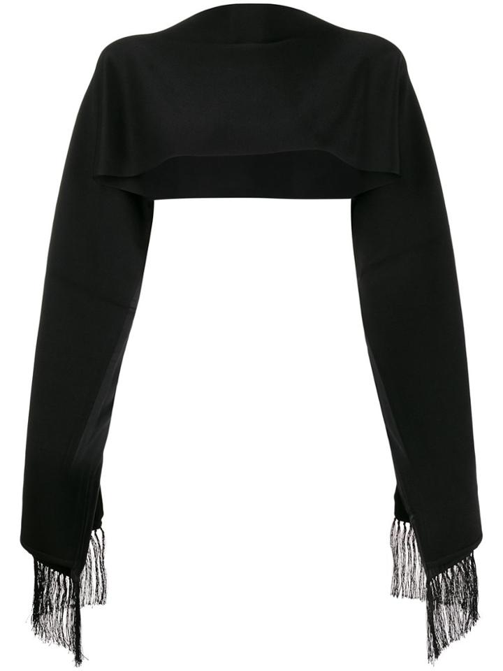Burberry Fringed Scarf - Black