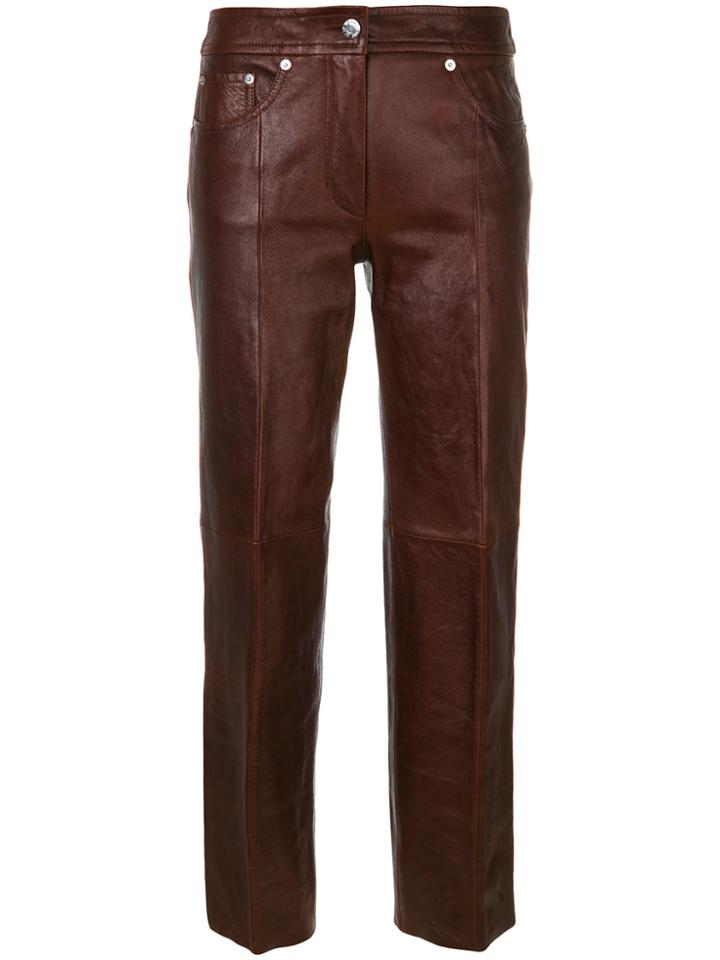 Helmut Lang Faux Leather Trousers - Brown