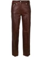 Helmut Lang Faux Leather Trousers - Brown