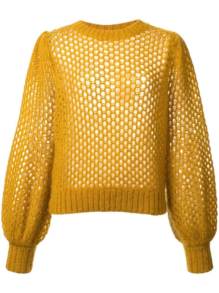 Zimmermann Mesh Detail Sweater - Yellow