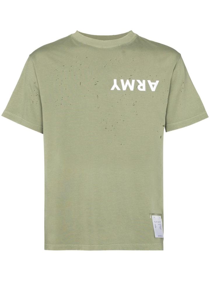 Satisfy Distressed Short-sleeve T-shirt - Green