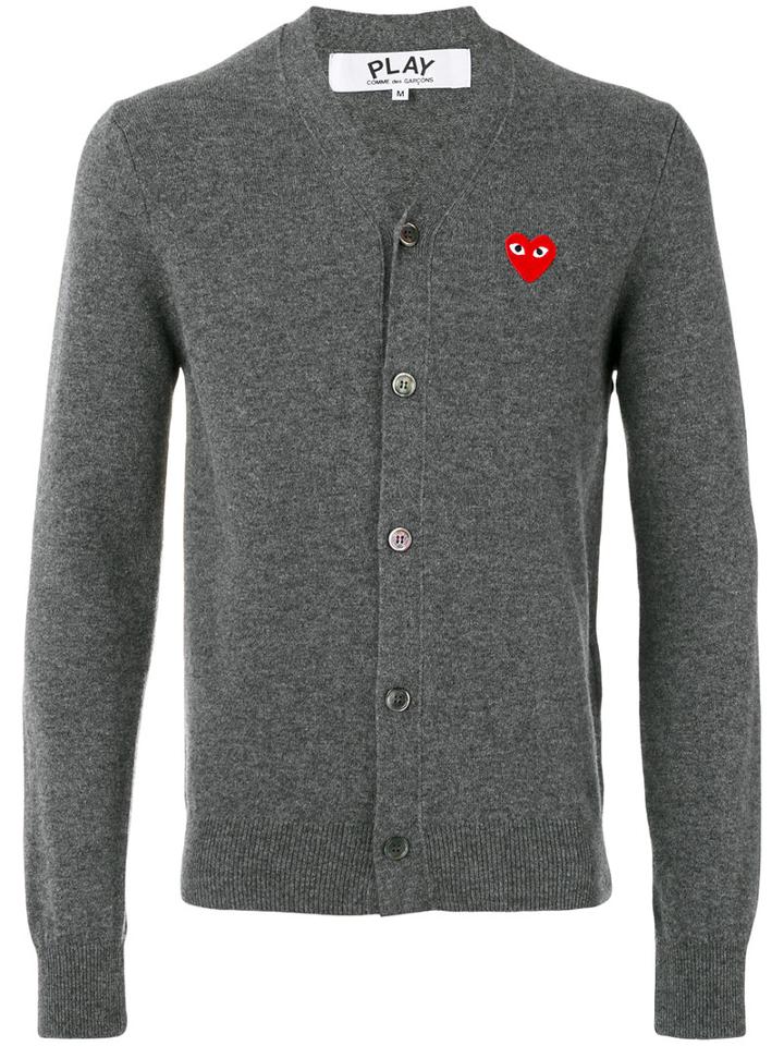 Comme Des Garçons Play - Lightweight Cardigan - Men - Wool - Xl, Grey, Wool