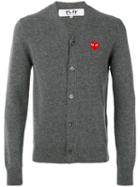 Comme Des Garçons Play - Lightweight Cardigan - Men - Wool - Xl, Grey, Wool