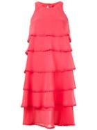 Blumarine Layered Flared Dress, Women's, Size: 44, Pink/purple, Polyester