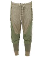 Greg Lauren Army-style Cropped Trousers, Men's, Size: 3, Green, Cotton