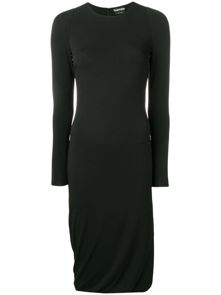 Tom Ford Draped Hem Midi Dress - Black