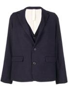 École De Curiosités Single Breasted Blazer - Blue