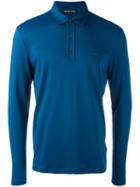 Michael Kors Longsleeved Polo Shirt, Men's, Size: Xl, Blue, Cotton