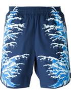 Alexander Mcqueen Wave Print Swim Shorts