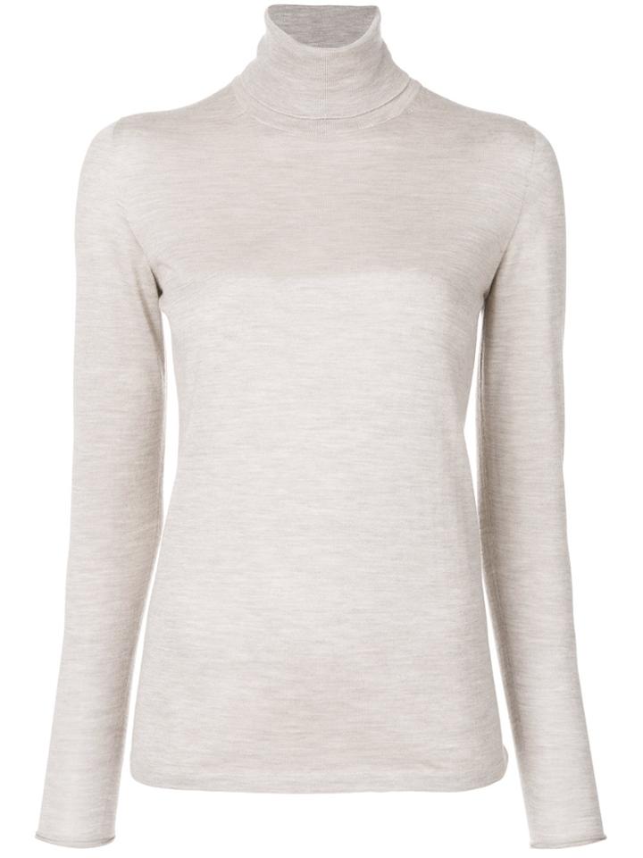 Le Tricot Perugia High Neck Jumper - Nude & Neutrals