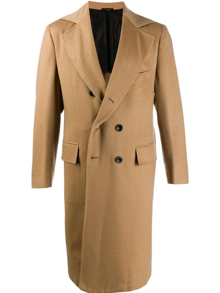 Kiton Double-breasted Coat - Neutrals