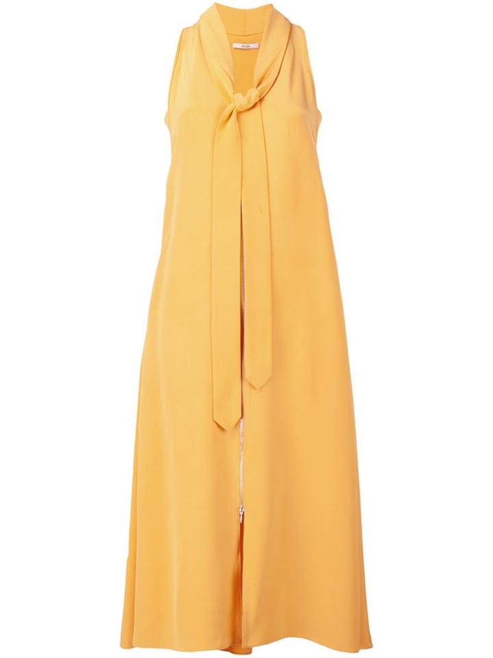 Edun Neck Tie Dress, Women's, Size: 2, Yellow/orange, Silk