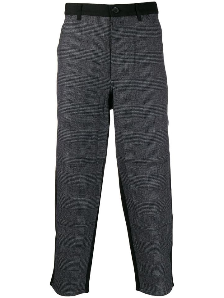 Comme Des Garçons Shirt Two-tone Cropped Trousers - Black