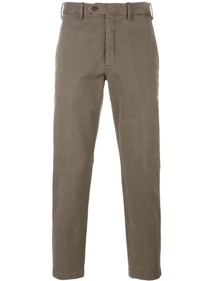 Neil Barrett Classic Chinos, Men's, Size: 50, Brown, Cotton/spandex/elastane