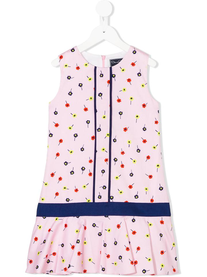Oscar De La Renta Kids - Floral Print Dress - Kids - Cotton/polyester - 12 Yrs, Pink/purple
