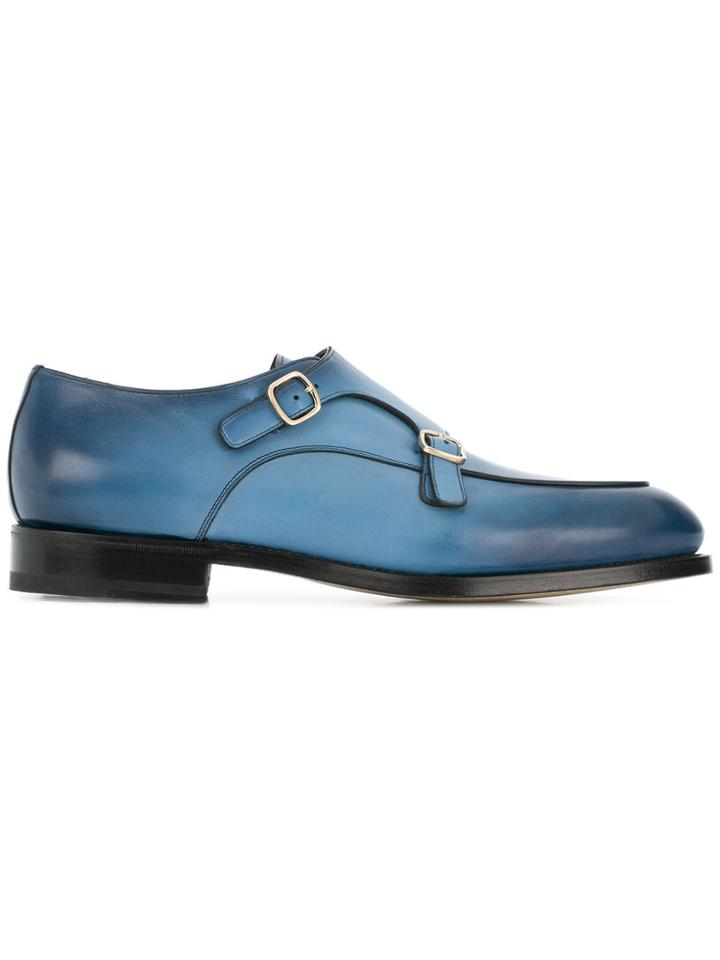 Santoni Double Buckle Loafers - Blue