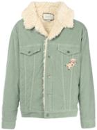 Gucci Shearling Lined Corduroy Jacket - Green