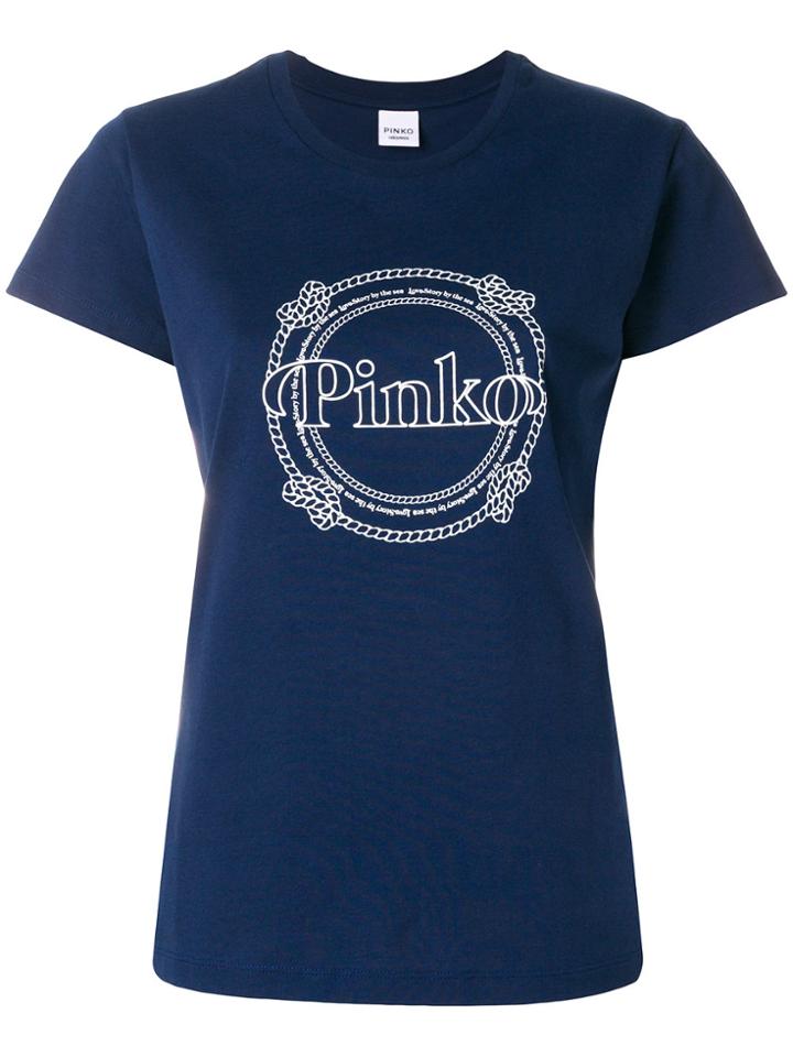 Pinko Logo Print T-shirt - Blue