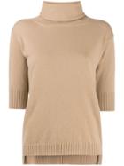 Malo Cashmere Roll Neck Top - Neutrals