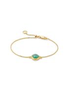 Monica Vinader Siren Fine Chain Green Onyx Bracelet - Gold