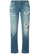 Nsf Ripped Cropped Jeans, Women's, Size: 27, Blue, Cotton/rayon