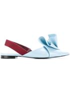 Delpozo Flared Pointed Toe Mules - Blue
