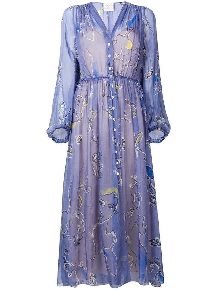 Forte Forte Floral Print Shirt Dress - Blue